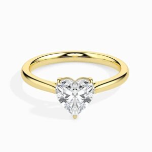 Heart Shaped Diamond Gold Ring